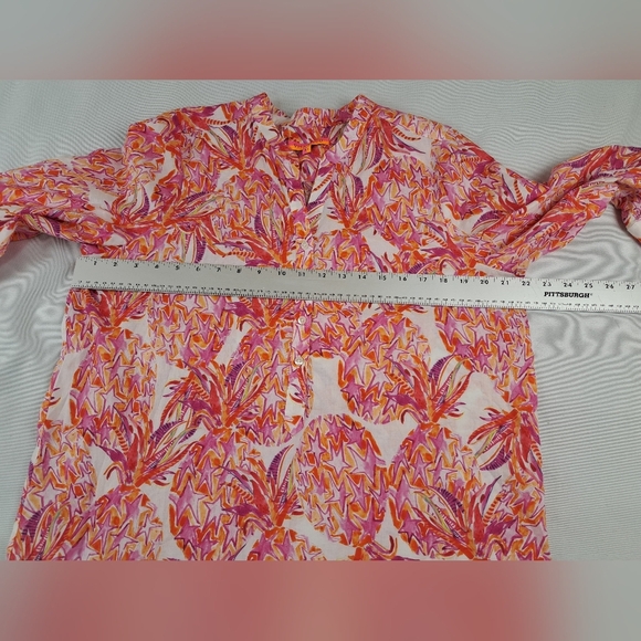 Vilagallo Women's Short Dress with Pineapple Print 100% Cotton Size 42(L) - Picture 13 of 16